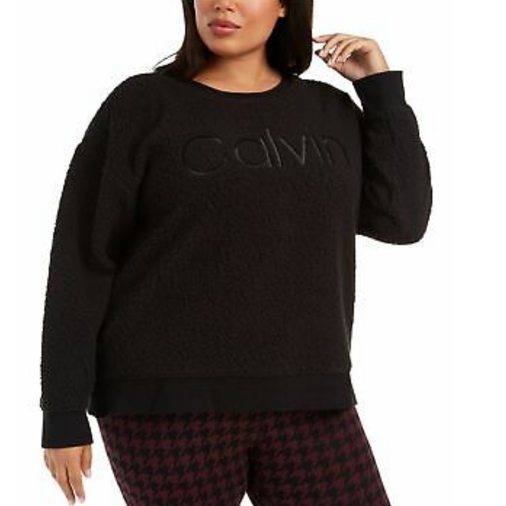Calvin Klein Performance Black Sherpa Pullover. Size Small.